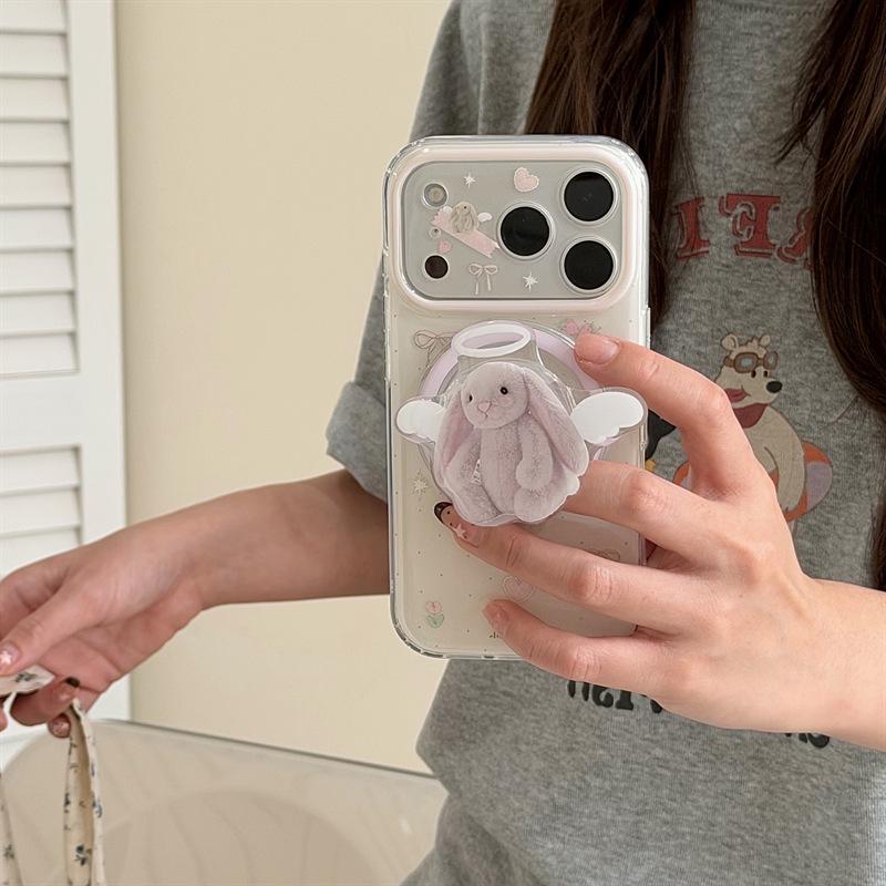 Magnetic Bunny Bow iPhone Case for iPhone 17/16 Pro Max/15/14.