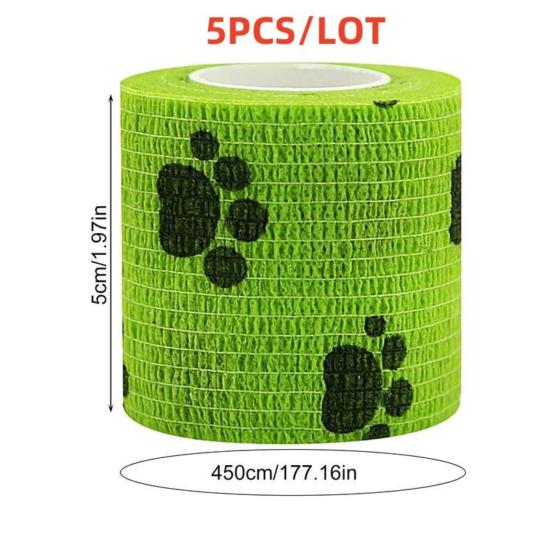 5 Adet/Lot Elastik Bandaj Kendinden Yapışkanlı Bandaj Sarma Yapışkan Bant Köpek Kedi At Evcil Hayvanlar için Ayak Bileği Burkulmaları