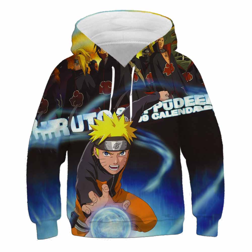 Sweat-shirt Anime NarAA pour enfants, sweat à capuche pour garçons, costume de printemps et d'automne, 4-14 ans