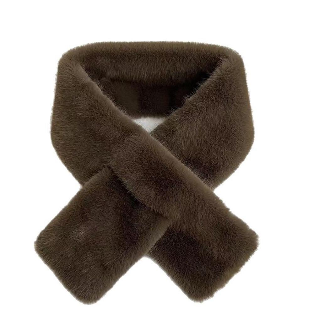 Thickened Neck Scarf Faux Mink Fur Faux Rabbit Fur Scarf Neckerchief Wrap Autumn Winter