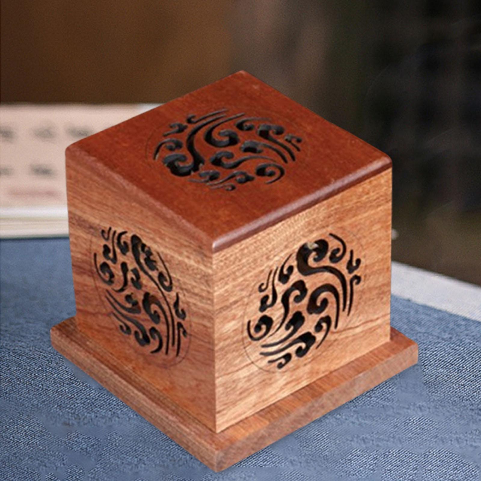 Wooden Incense Burner Box Handcraft Incense Case for Bedroom Studio Hotel