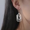 Square Swirl Geometric Drop Earrings Creative Trendy Dangle Earrings for Women