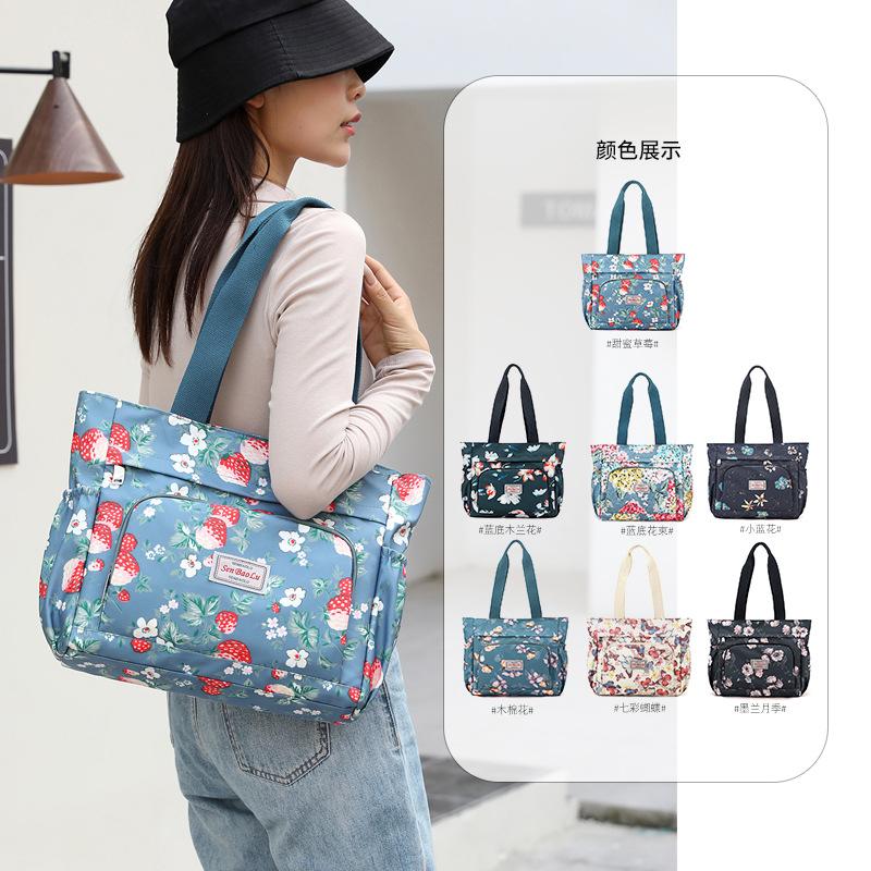 Neue lässige Damen-Umhängetasche mit großem Fassungsvermögen, Reise-Spritzschutz, leichte bedruckte Mutter-Handtasche, Tragetasche, Damentasche