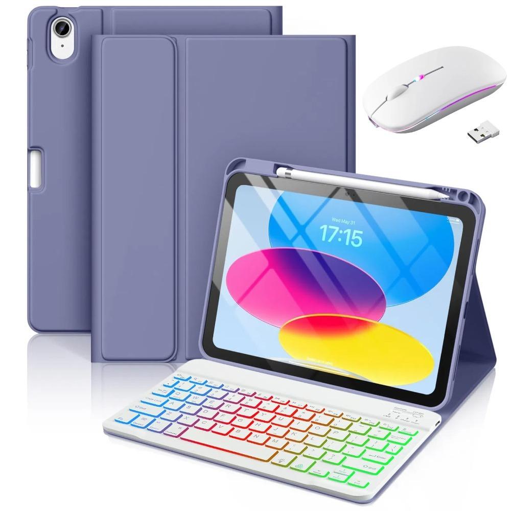 

Keyboard case for iPad 11 A16-inch, with backlit keyboard and mouse. фиолетовый