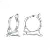 Earrings and Rings for Silver Cat Animal Gift Women, Small, Set, 925, Casual, Cute, Earrings, Hoop, Motif, Birthday, Lover's Day, (Cat)