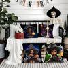 Cute Funny Witch Halloween Pillow Case Short plush Double-sided Print Square Throw Pillow Covers Sofa Home Cushion Decor