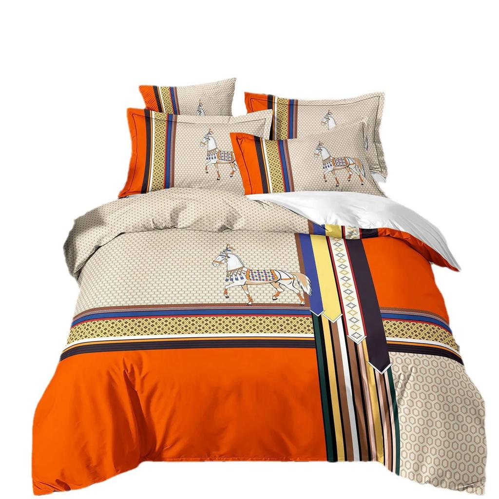 Luxury Style Bedding Set 3D Printed Soft Polyester Duvet Cover Set Quilt Cover Set Bedding With Pillowcases For Family Gift