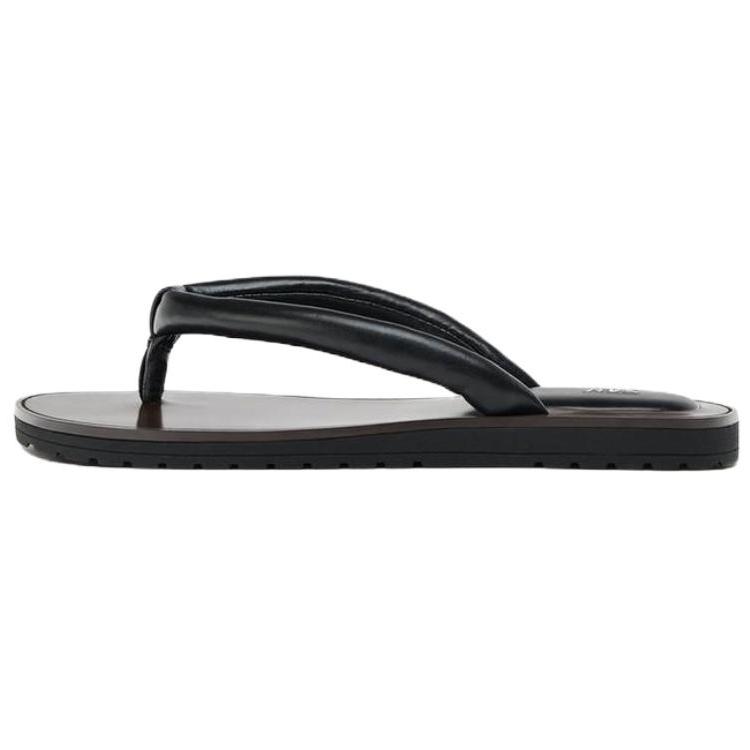 Zara Padded Strap Flip Flop Sandals Black Men 3601510800 36