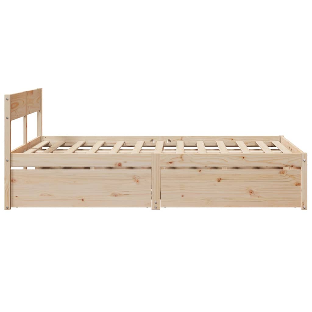 Solid Wood Bed Frame Without Mattress 120x200 Cm Pine Wood
