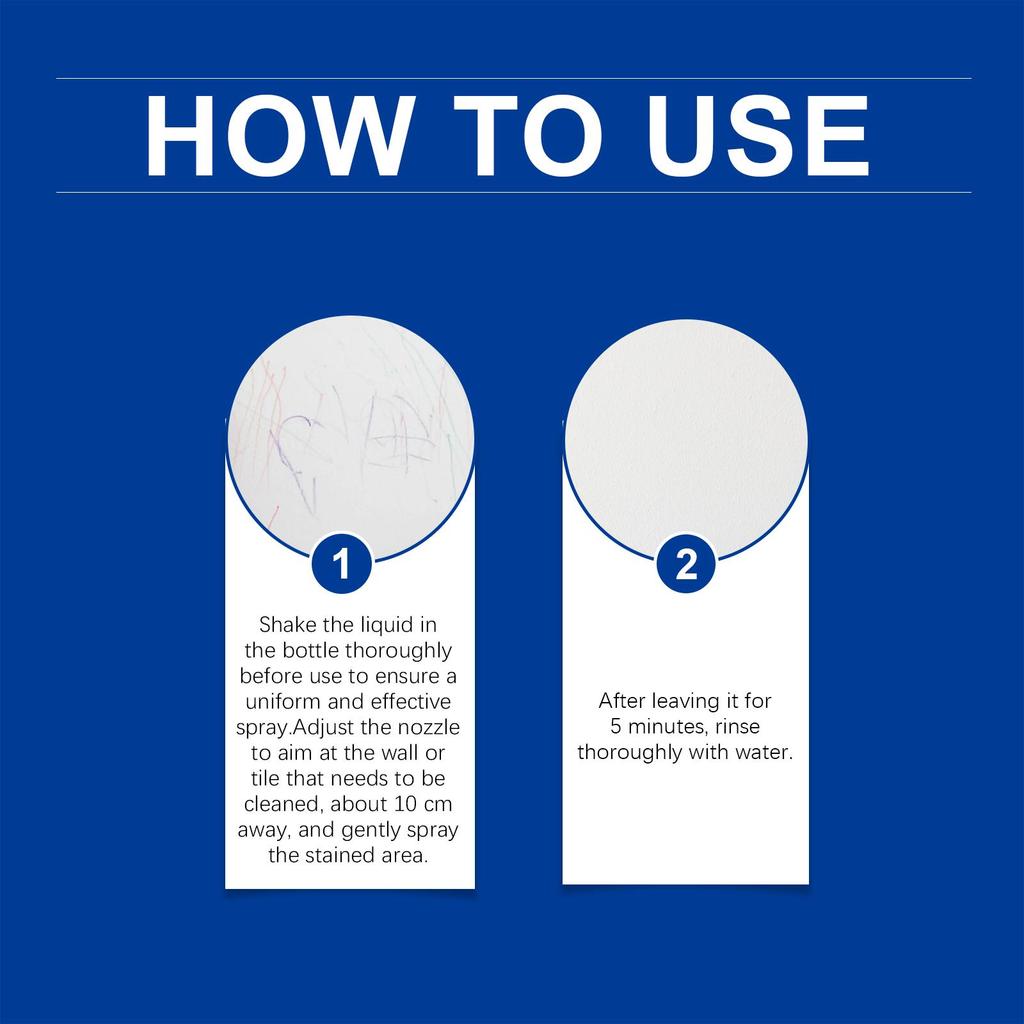 Jakehoe Wall Stain Remover Spray Wall Cleaner for Water Stains and Grime Bathroom Polishing Cleaner 100ml