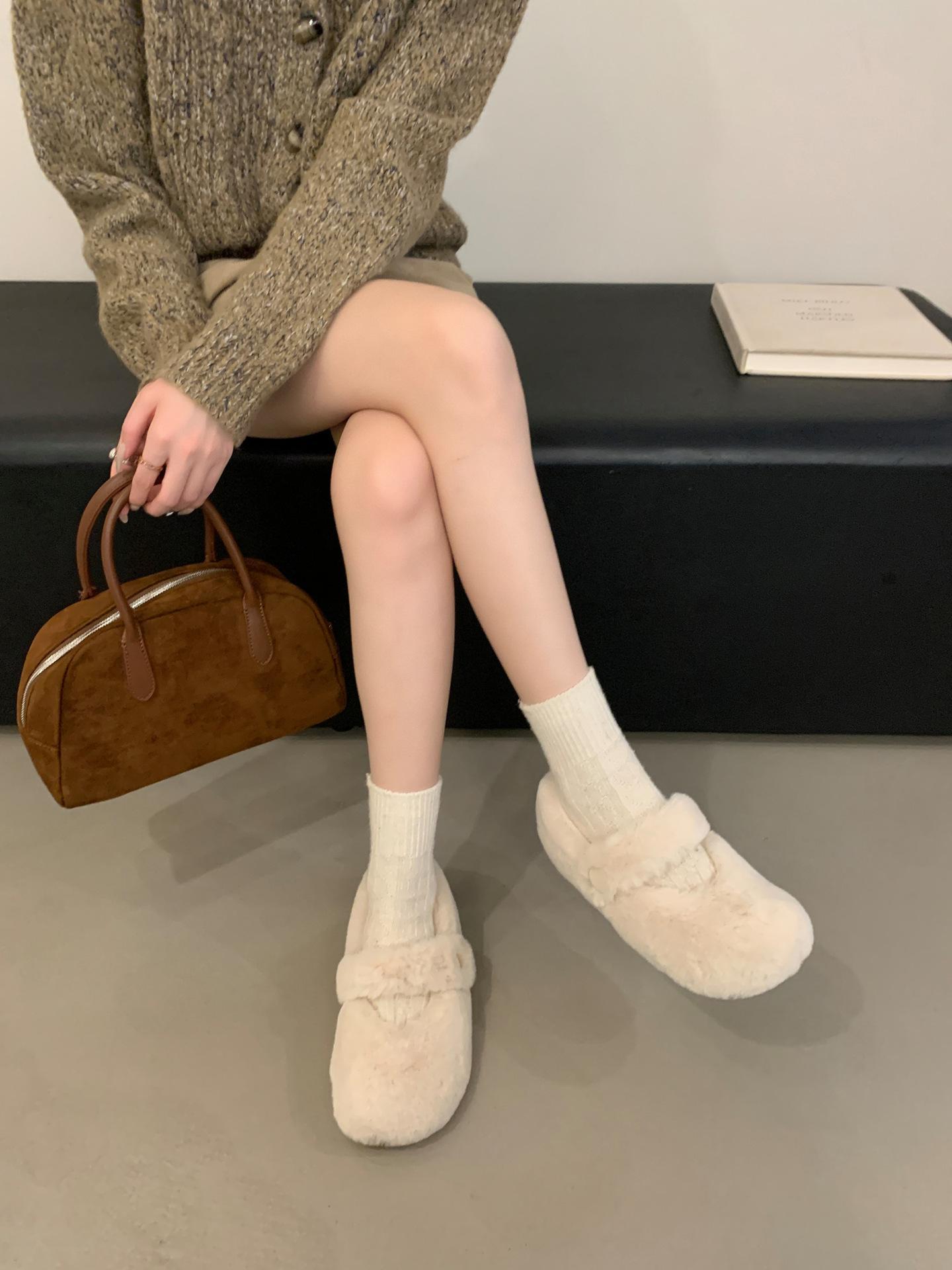 

Фан Гуй~ Французский балет нежный пэчворк сумка голова полутапочки верхняя одежда 2025 новый внутренний рост одинарная обувь женщины 40