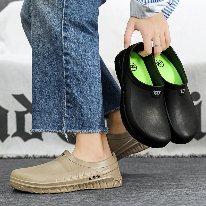 High Quality Oil-proof Chef Shoes Men's Anti-slip Casual Sandals Mens Slip-on EVA Waterproof Shoes for Men Outdoor Work Shoe