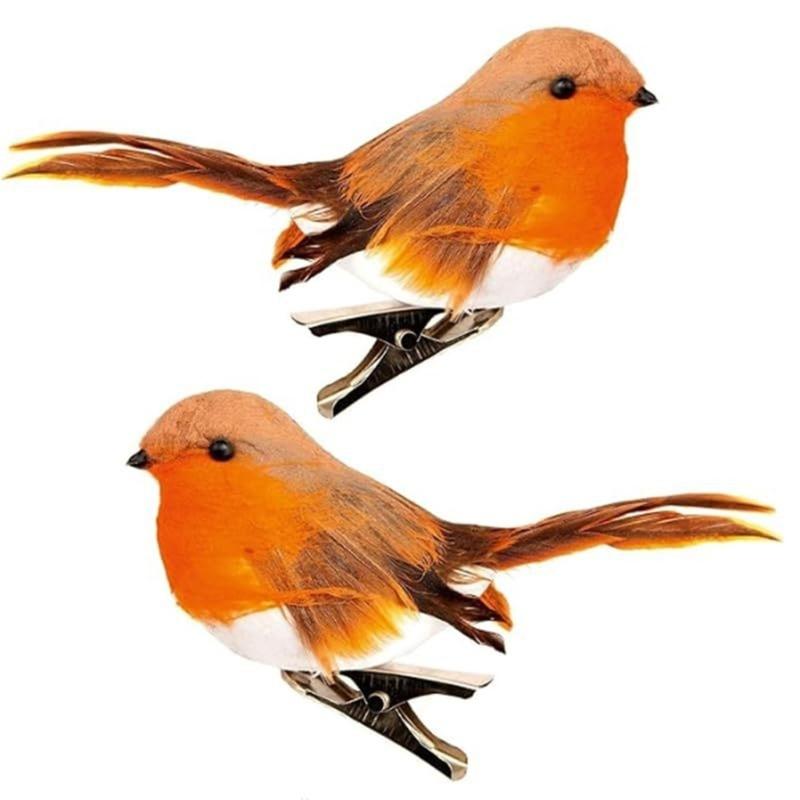 Clip-on Artificial Bird Ornaments for Crafts Christmas Tree and Seasonal Display X3UC