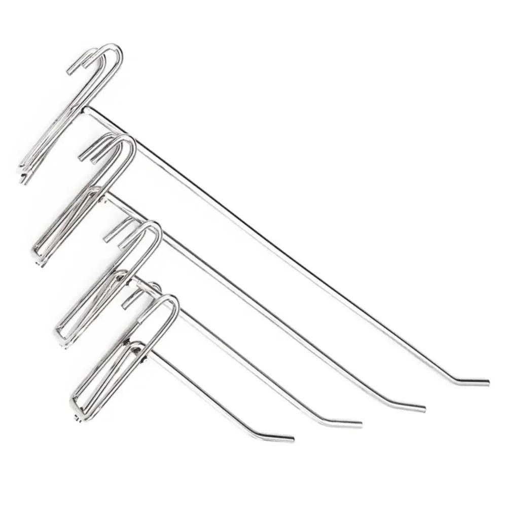 Durable 5-25cm Screen Hooks 3.2mm Thickness Supermarket Wire Mesh Hanging Hooks Stainless Steel Grid Hooks For Screen Grid
