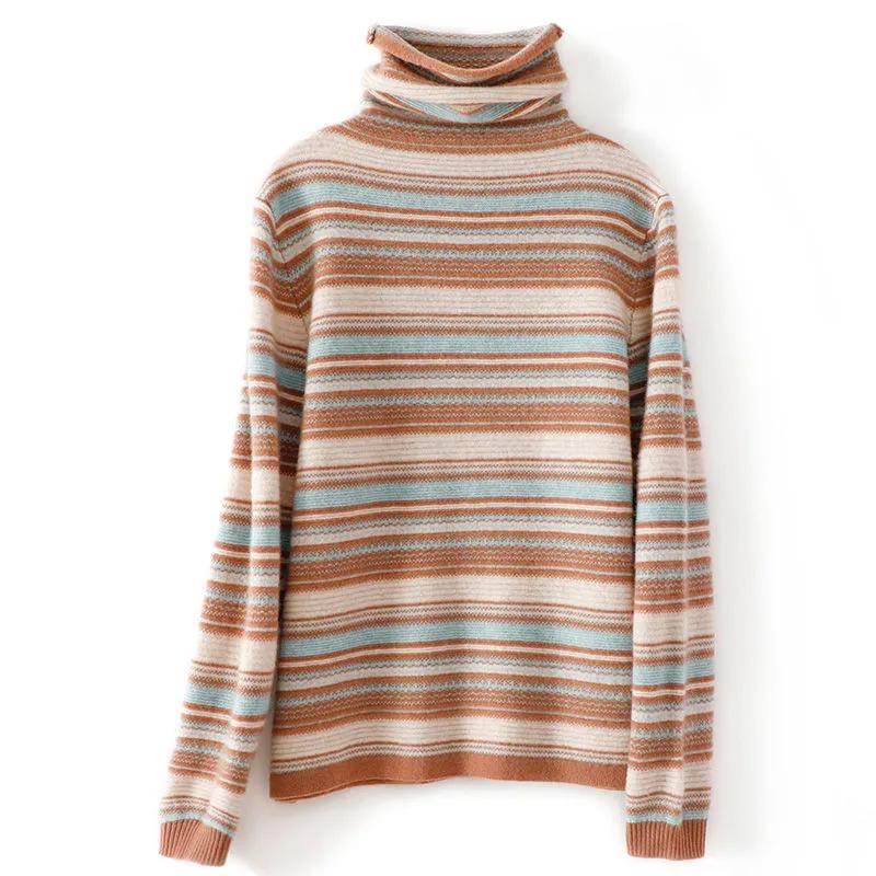 

Жіночий осінній пуловер з довгим рукавом, светр у смужку, трикотаж, сорочка для піддягання XS