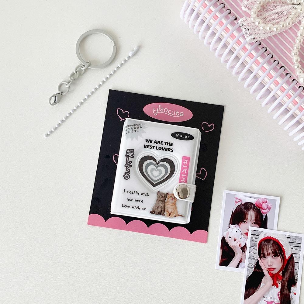 Y2K ID Photo Holder Snap Closure Card Storage Album Portable Mini Photo Album