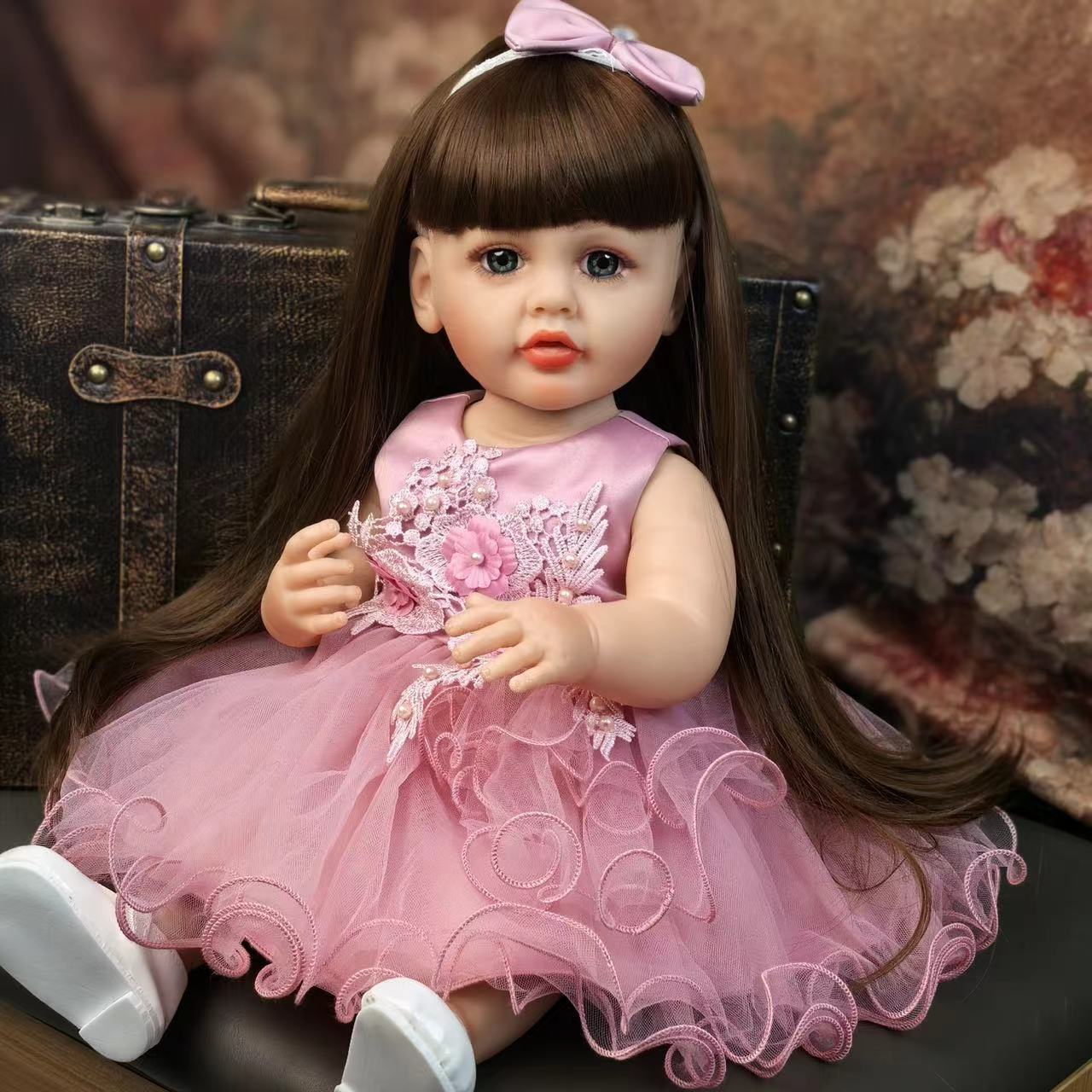 

22 дюйма / 55 см куклы Reborn Baby Dolls полностью силиконовые виниловые куклы-девочки-младенцы кукла-косплей медведь дети-игровары рождественские подарки украшения на Хэллоуин 22 Inch about 55 cm синий