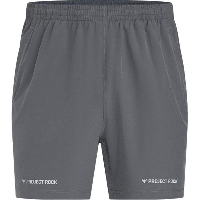 Under Armour Project Rock Solid Comfortable Breathable Training Shorts Men Shorts Rhinoceros-Gray 1384217-025