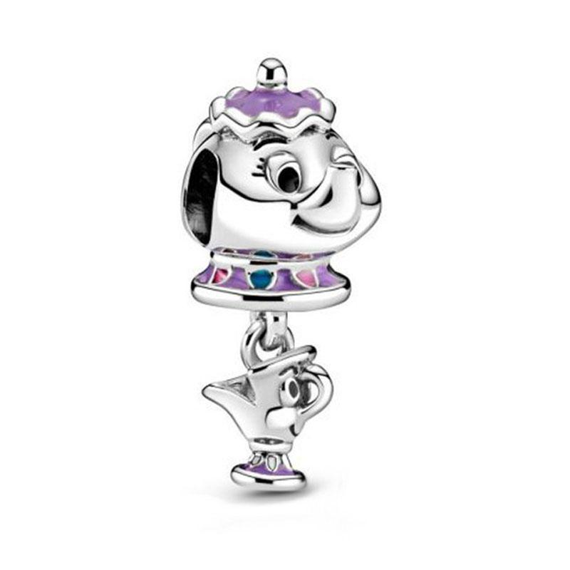 Finecopper Fit Original Bracelet Europe Cute Cartoon Doll Series Dangle Charm Beads Necklace Pendant Diy Women Jewelry Gift