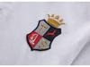 Men's Retro Letter Embroidered Cotton Polo Shirt - Color Block, Short Sleeve, European Size, Casual Sports Fashion