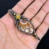 Bird Eye Rhyolite 999 Copper Wire Wrapped Pendant, Handmade Gemstone Jewelry Pendant Gift For Birthday