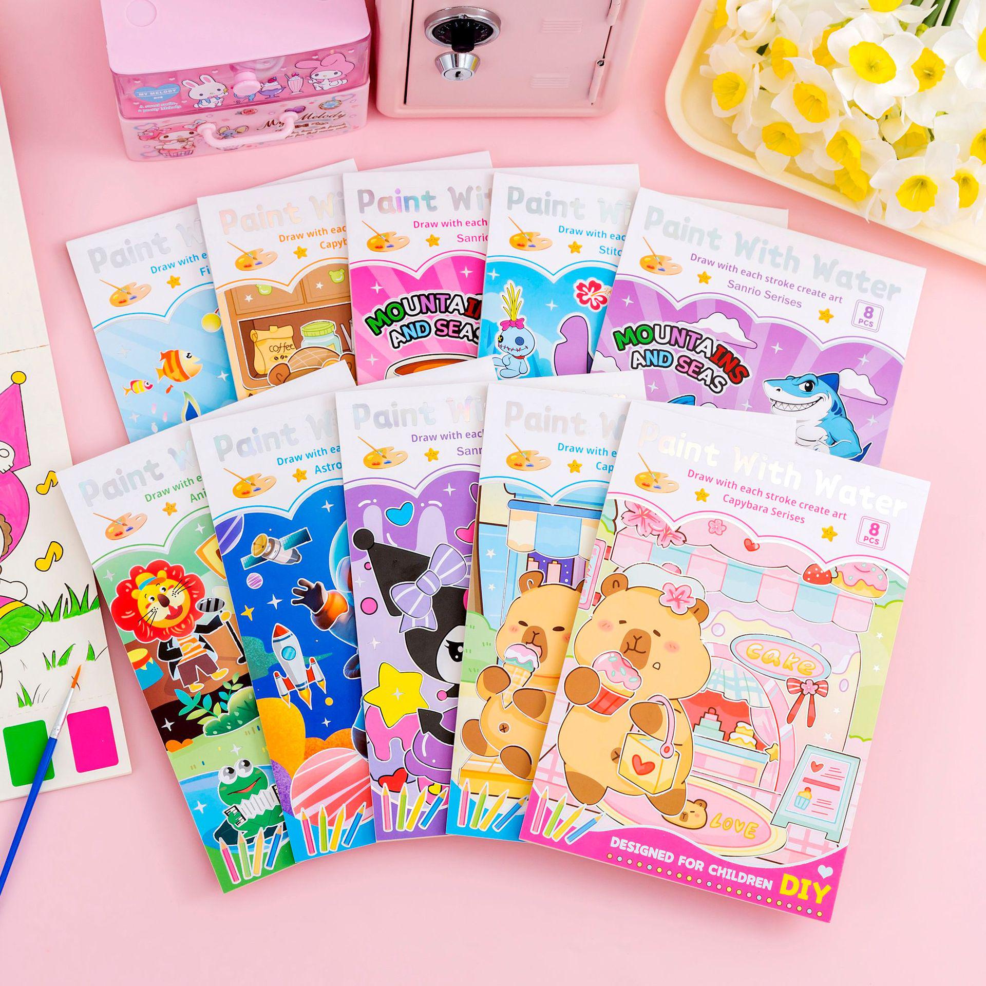 Capybara Watercolor Children s Coloring Book Set