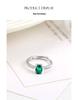 Classic Women's S925 Sterling Silver Emerald Ring - Light Luxury Egg-Shaped Gemstone Band