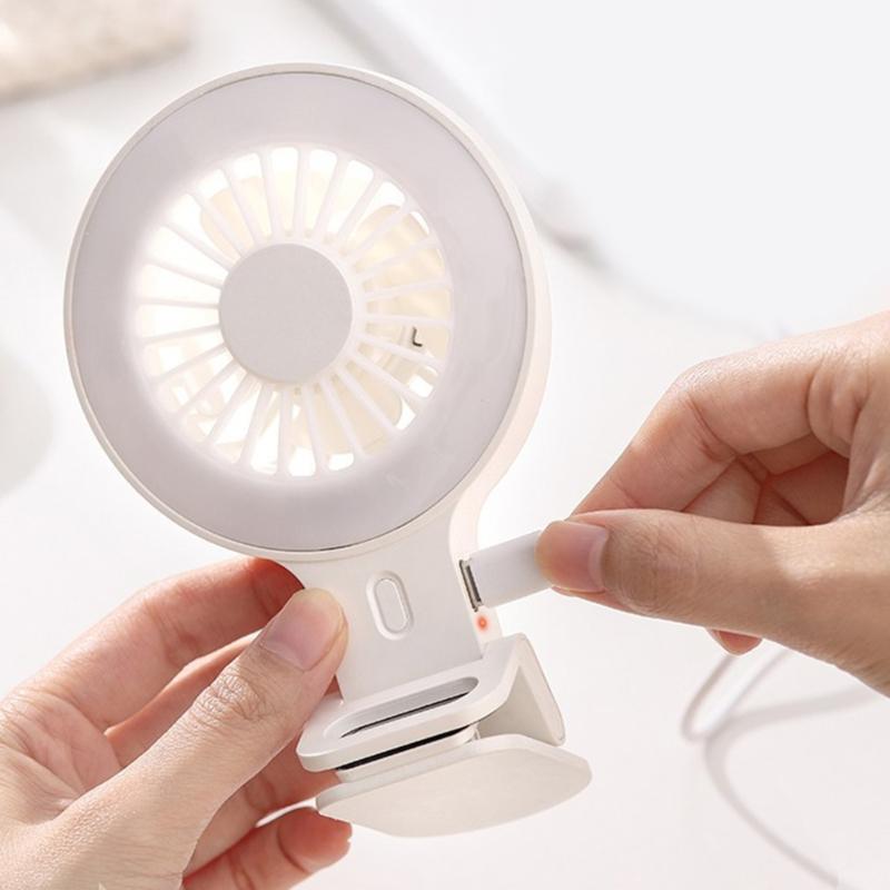Portable USB Charging Desk Fan With Phone Holder And Three Speed Setting Suitable For Camping Photography Mobile Devices