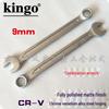 Dual-Purpose Wrench Set: Kingo Flower & Open-End 6-32, 9mm, CR-V Chromium-Vanadium Steel