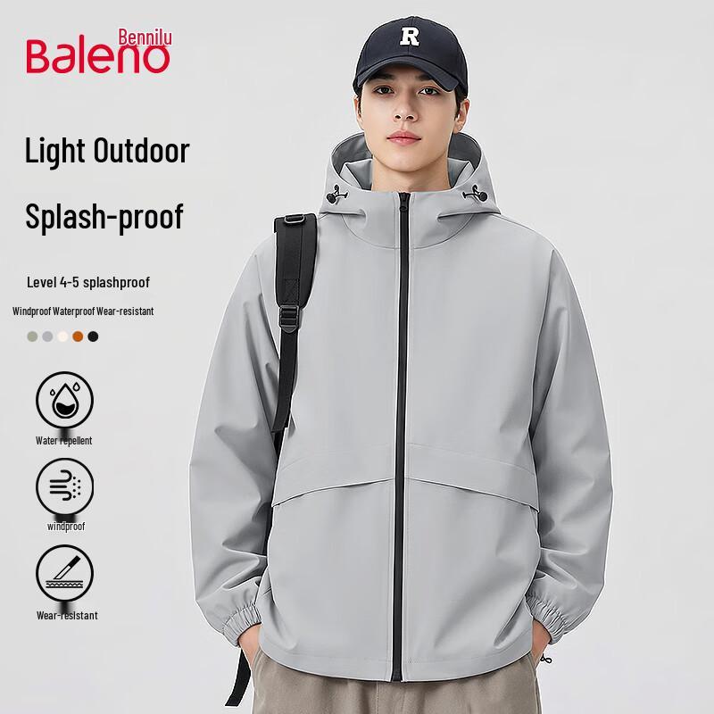 Baleno Men's Autumn Windproof Water-Repellent Hooded Jacket