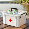 Clear Medicine Organizer Storage Box with Tray, Thickened Medicine Container Chest, Multipurpose Medical Case with Labels