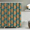 Bright Floral Pattern Shower Curtain Fabric Waterproof Home Decor Bathroom Decorations Customizable Sizes Available Orange Green