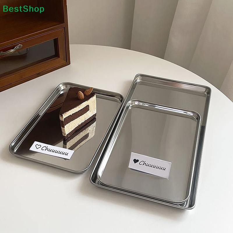 Sleek Mirror Finish Tray – Stainless Steel Rectangular Platter for Modern Tabletop Decor & Serving