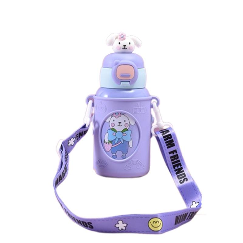 

Pattern Cartoon 450ml Children Stainless Steel Insulated Cup Sippy Cup Gift Kids фиолетовый