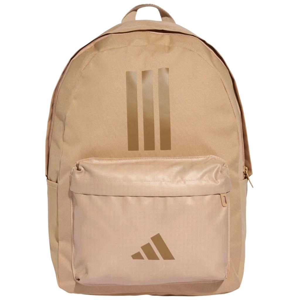 Adidas Classic Back To School 3 Stripe Backpack, Unisex Beige Backpack