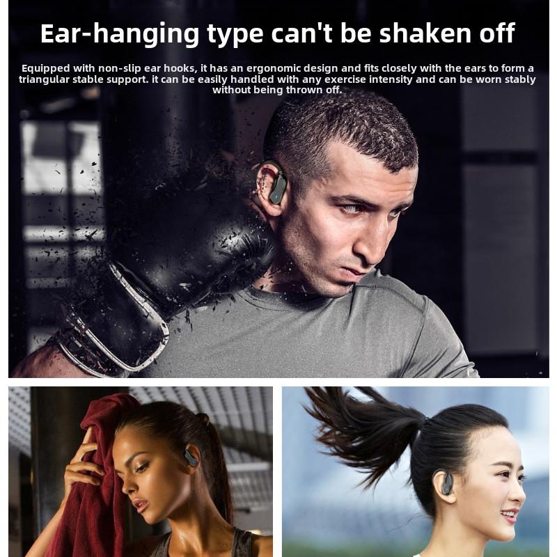 Casque Bluetooth Tws Étanche à Réduction de Bruit à Oreillette Suspendue Tactile Empreinte Digitale Smart Étanche IPX7 Casque à Longue Autonomie