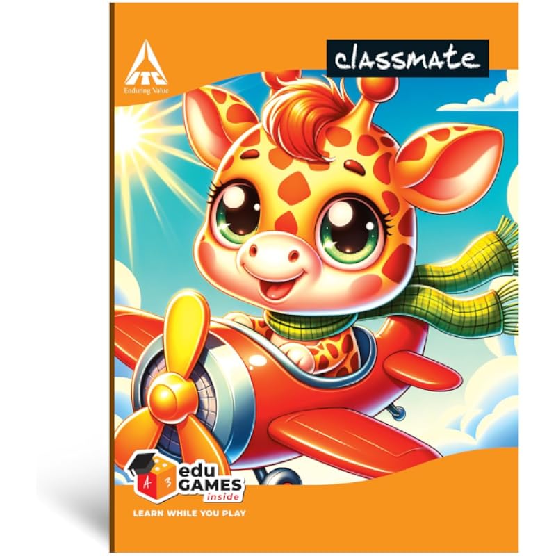 Classmate Notebook - Single Line, 172 Pages, 190 mm x 155 mm - Pack Of 5