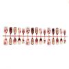European Trend Almond-Shaped Wearable Nails: 3D Floral & Leopard Print with Gold Plating