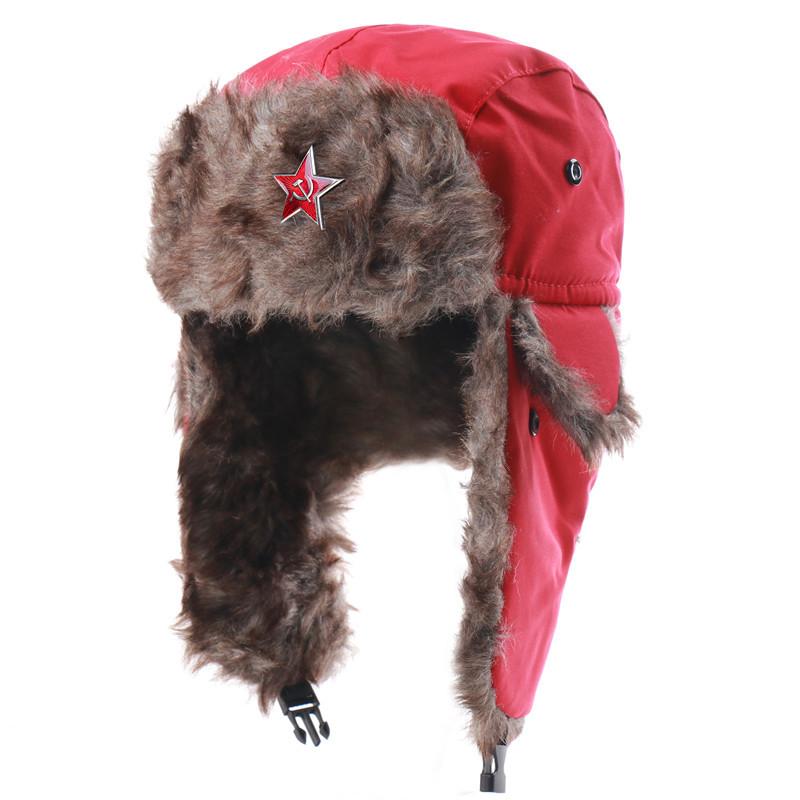 Sowjetisches Wappen Lei Feng Hut winddicht warm Ohrenschützer Hut Herren und Damen Outdoor Reiten Nordost warmer Hut Winter neu