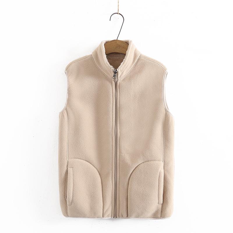 Women's Reversible Fleece Vest - Fashionable, Warm, Sleeveless Jacket for Autumn/Winter