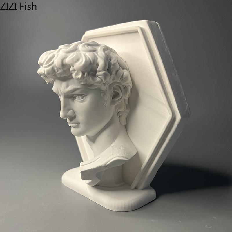 David Figuren Gipsstatue Handwerk Schreibtischdekoration Ornamente Kreative Kunstwerke David Charakter Skulptur Raum Ästhetische Dekoration