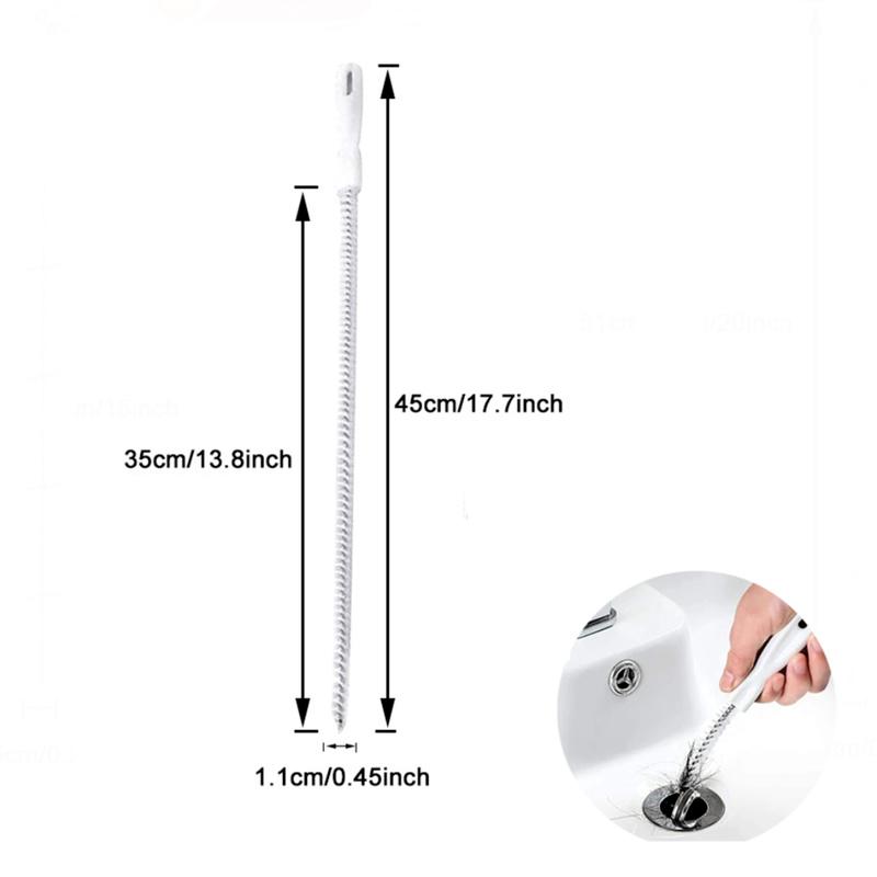 Spazzola per dragare il tubo da 45 cm Spazzola per capelli per il bagno Fogna Lavello Spazzola per la pulizia Pulitore di scarico Pulitore flessibile Strumento per la rimozione del foro della spina