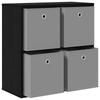 Sideboard with Drawers Black Oak Effect 68.5 x 32 x 67 cm