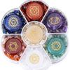 CrystalTears 7 Chakra Crystal Stones, Natural Reiki Healing Crystals with Engraved Chakra Symbols, Tumbled Polished Chakra Stone Kit