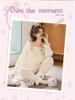 Women's Cotton Pajama Set with Chest Pads - Long Sleeve Cute Princess Style for Spring, Autumn, Winter