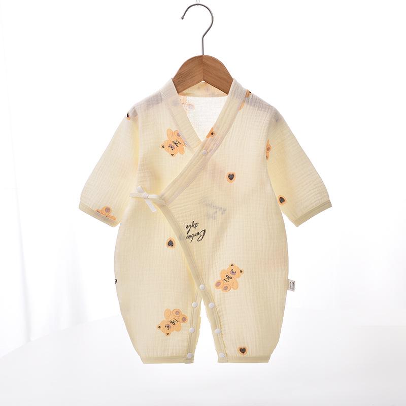 Newborn Summer Gauze Onesie with Belly Protector