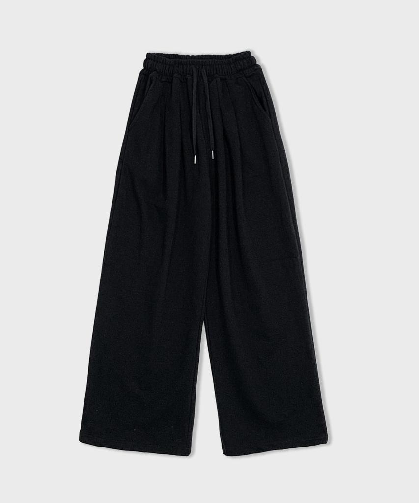 CHICKS Muir Double-Pleat Wide Pants Black