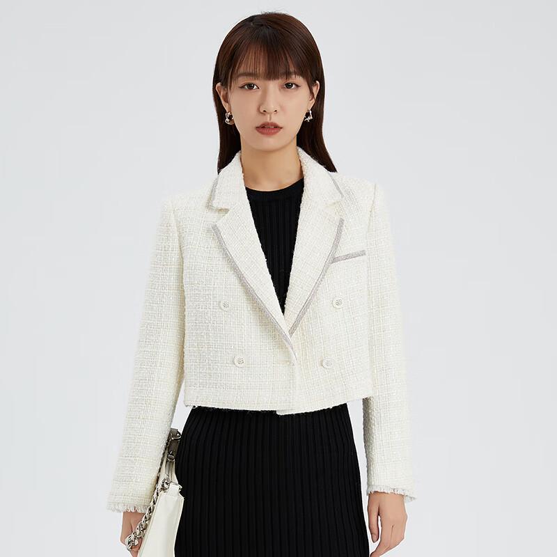 TATU Women's Elegant Short Tweed Style Jacket