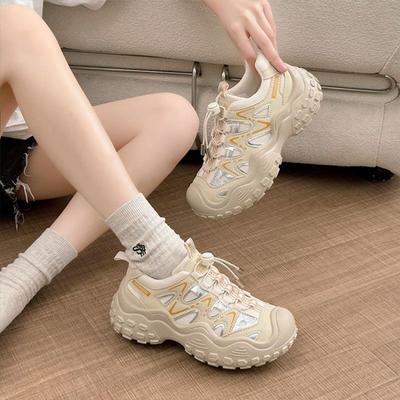 Thick-soled Versatile Hole Shoes Outdoor Hollow Casual Shoes Women's 2025 Summer New Ugly Cute Running Sports Dad Shoes