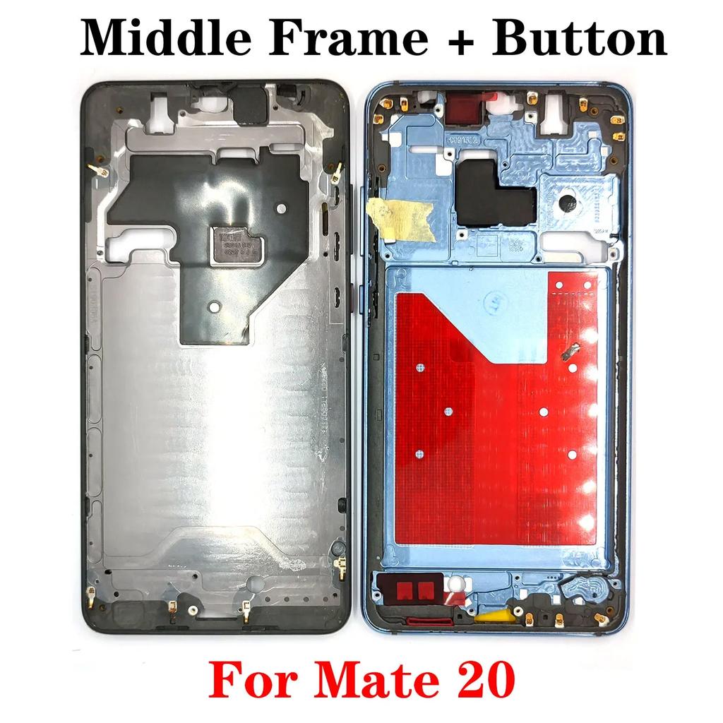For Huawei Mate 20 Pro 20 X 20X 4G 5G Middle Frame Housing LCD Front Frame Bezel Plate With Side Button